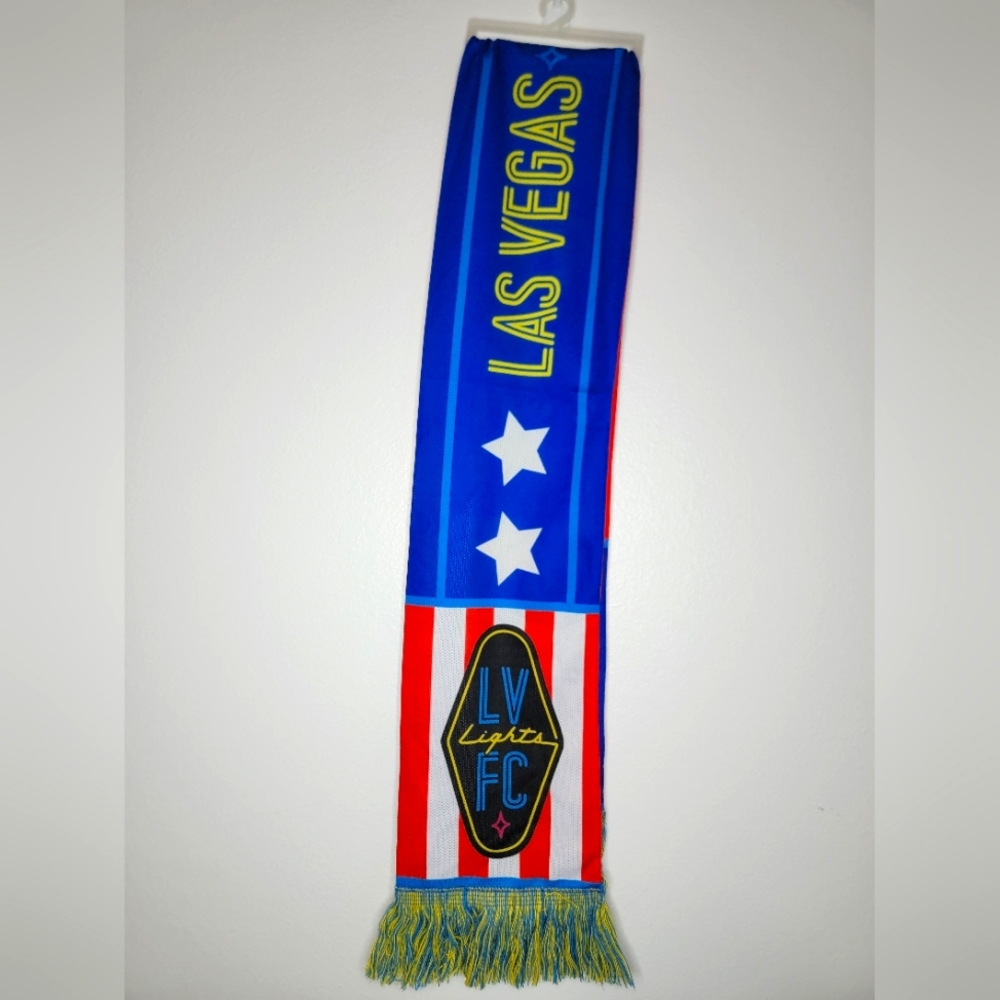 Las Vegas LV Lights Soccer FC 4th Of July Mens Womens Scarf Shawl Blue Red